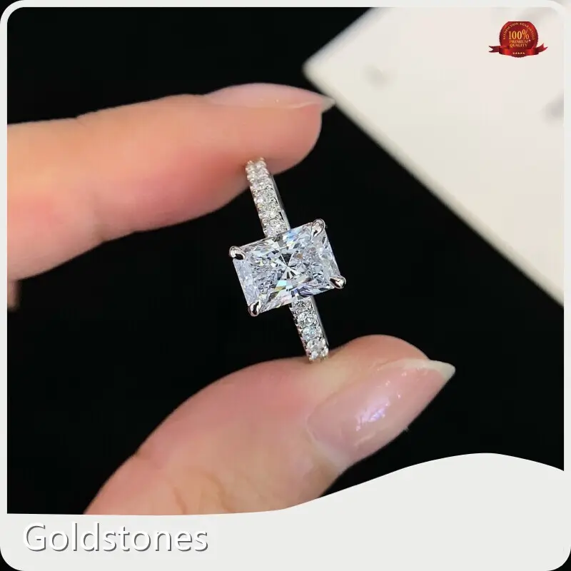 Goldstones Lab Created Diamond Halo Ring Factory Price 1