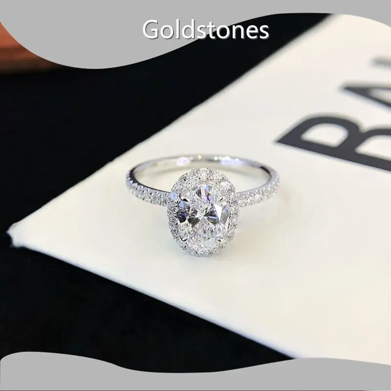Halo Lab Created Diamond Engagement Ring Customized at Sale 1