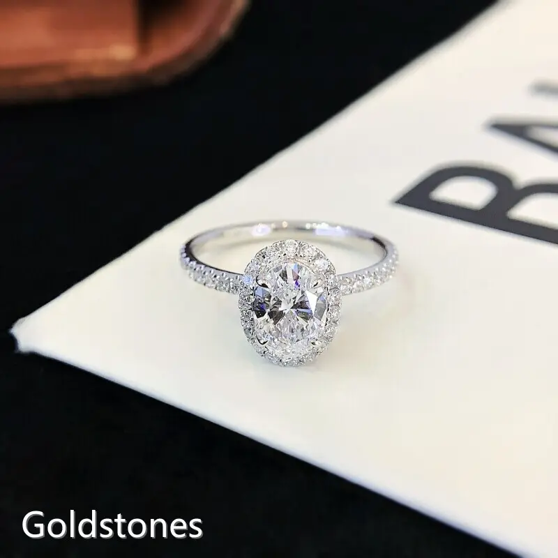 Oval Halo Engagement Rings Lab Created Products Wholesale - Goldstones 1