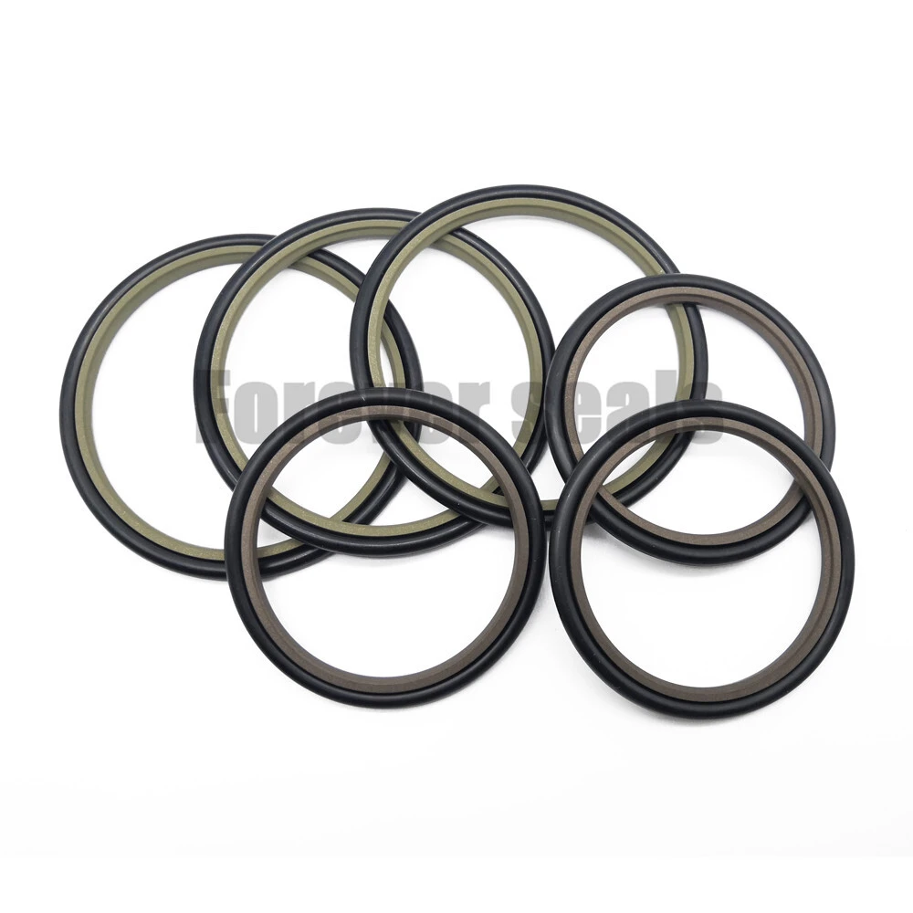 Hydraulic cylinder bronze PTFE rod buffer step seals GSJ 1