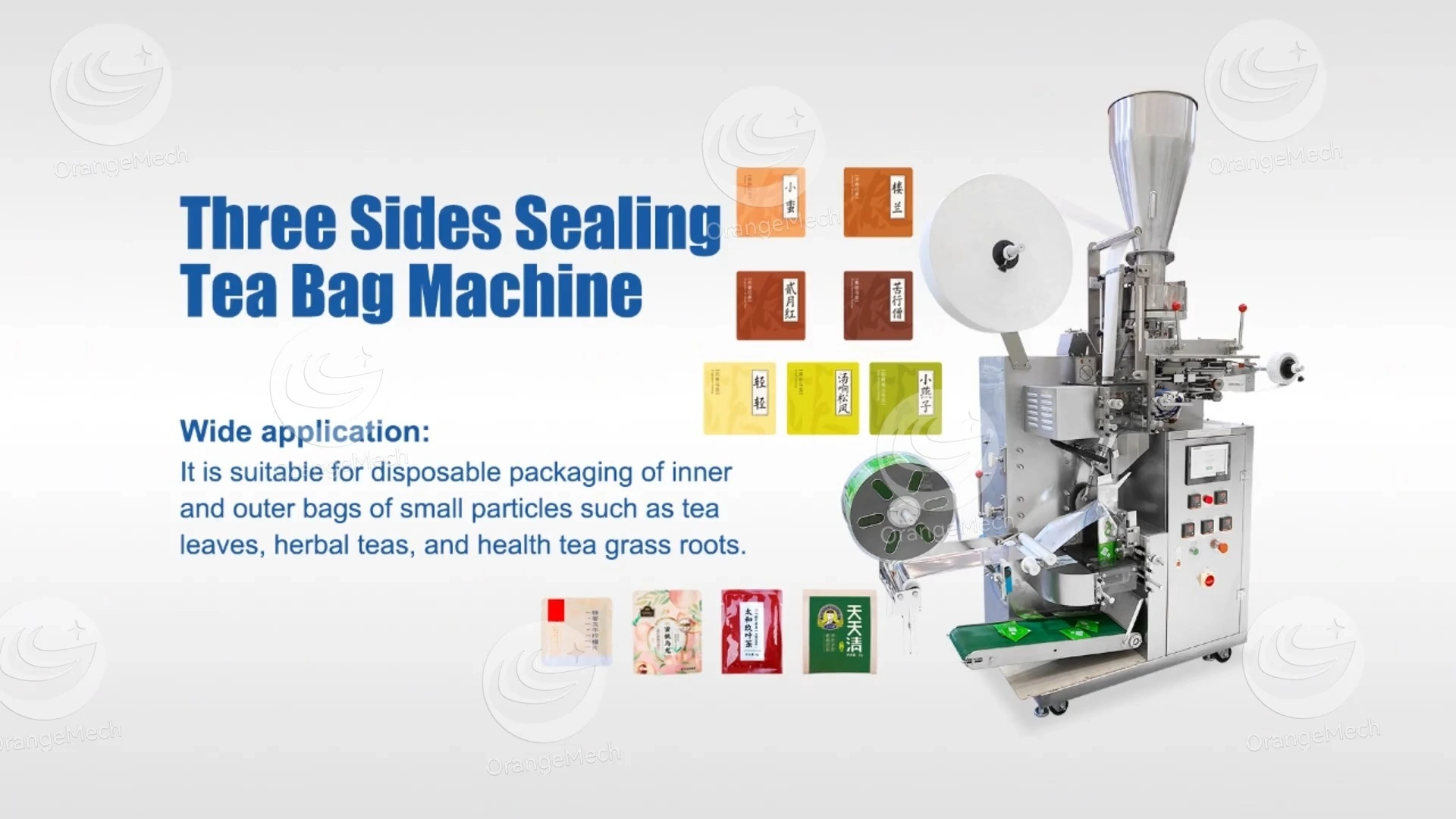 Tea Bag Sealing Machine Multi-kinetic Precision Seal Inner and Outer Bag 50g with Rope 1