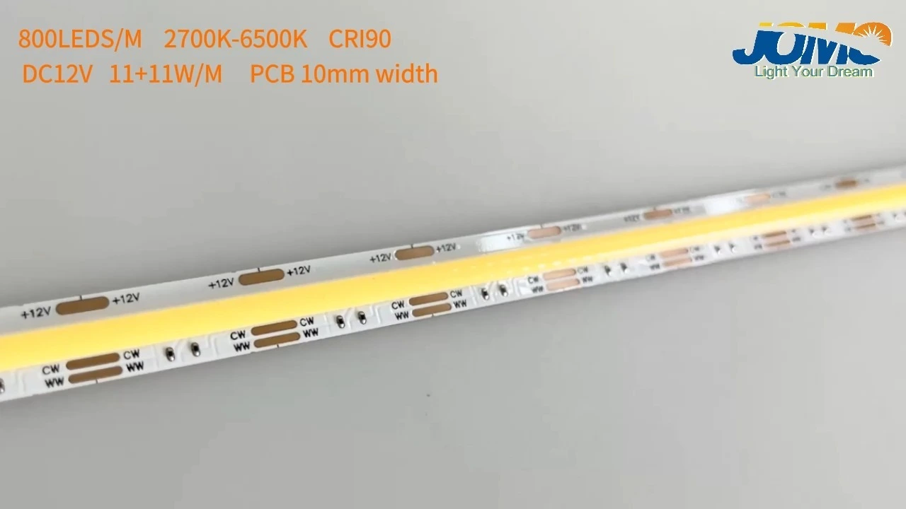 800LED/M Doppel -CCT -COB -Streifen 8mm 11W/m DC12V Doppelfarbe Temperatur 1
