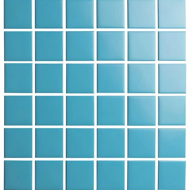 Modern Luxury Europe Style 306x306mm Blue Ceramic Mosaic Tiles Glossy Matt Square Tiles for Swimming Pool Living Room Hotel 1