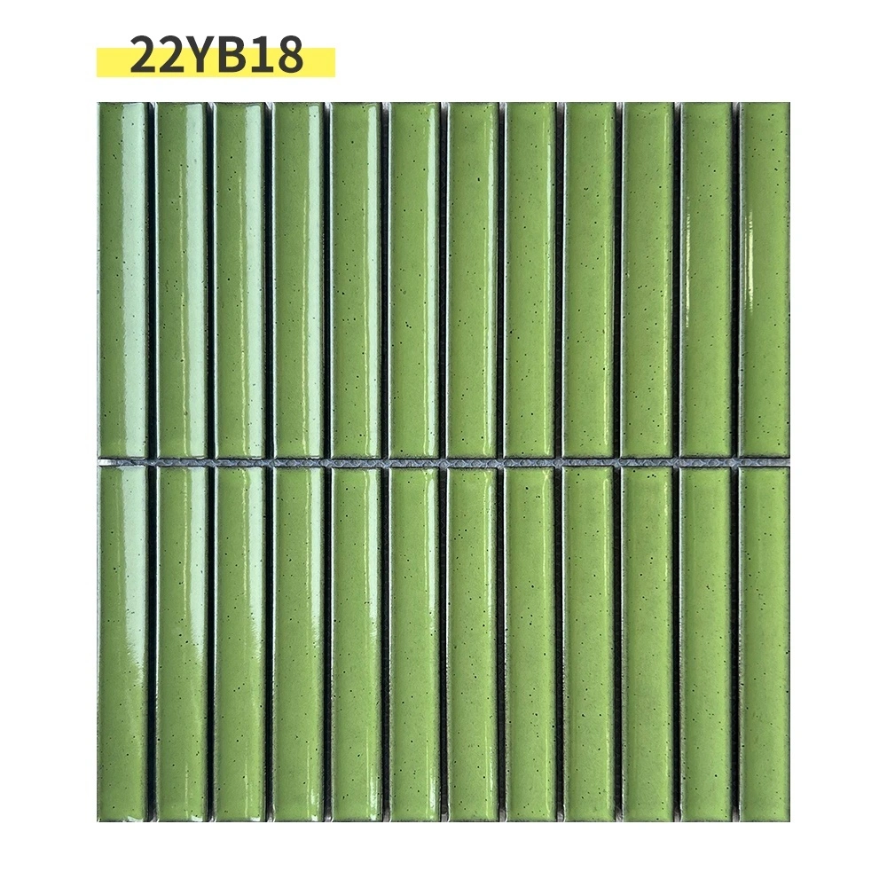 Crystal Glaze Glossy Mesh Mounted Porcelain Mosaic Background Wall Tile Decorative Ceramic Mosaic Tiles 296x300mm 1