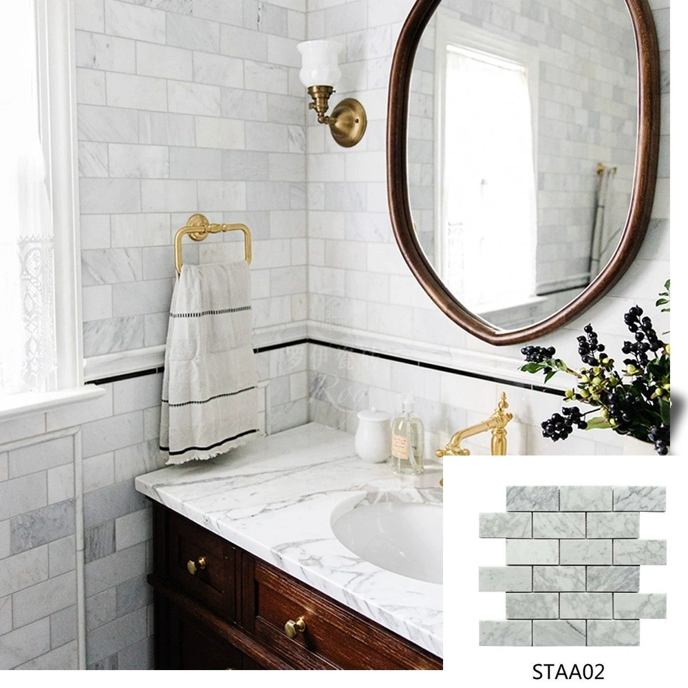Natural Irregular White Stone Mosaic Tiles – Anti - Slip Decorative for Bathroom Interior-1756710278607801 1