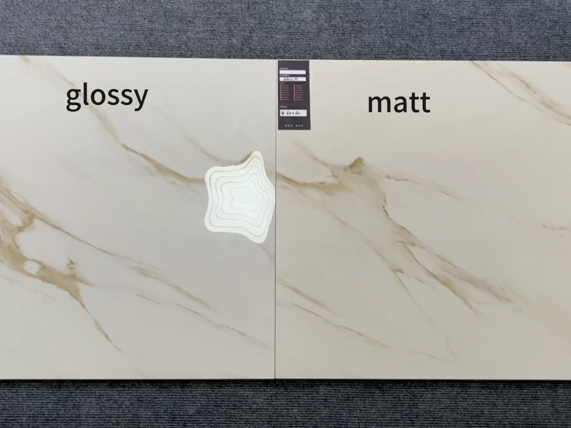Light Warm Beige Glazed Floor Tiles (600×600mm) –glossy or matt  Marble-Effect, Jade-Like Texture, Slip-Resistant for Living Rooms 1