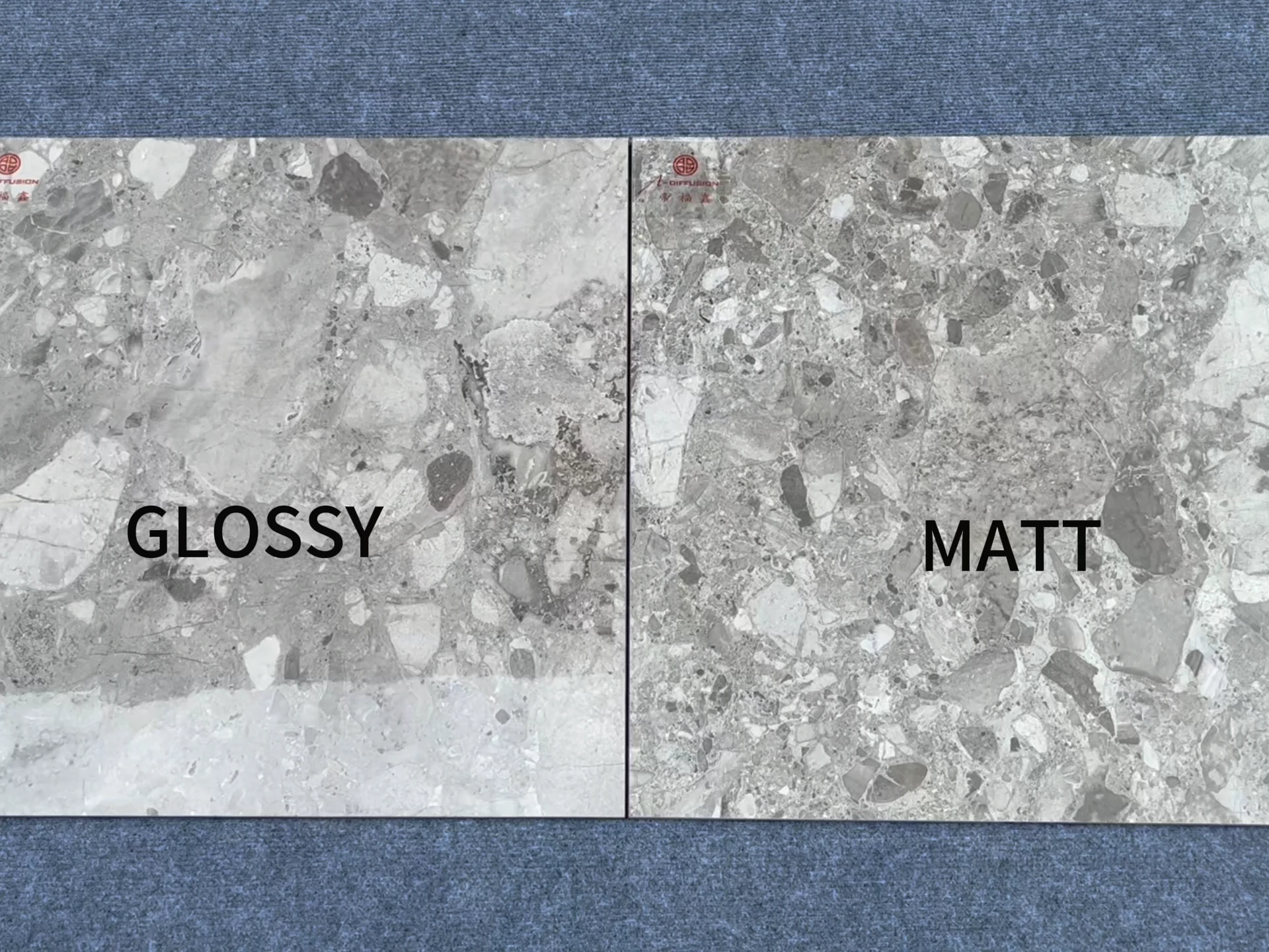 Glossy & Matte Finishes Terrazzo-Effect Floor Tiles (600×600mm) – Slip-Resistant for Living Rooms, Dining Rooms & Chain Store Commercial Projects 1