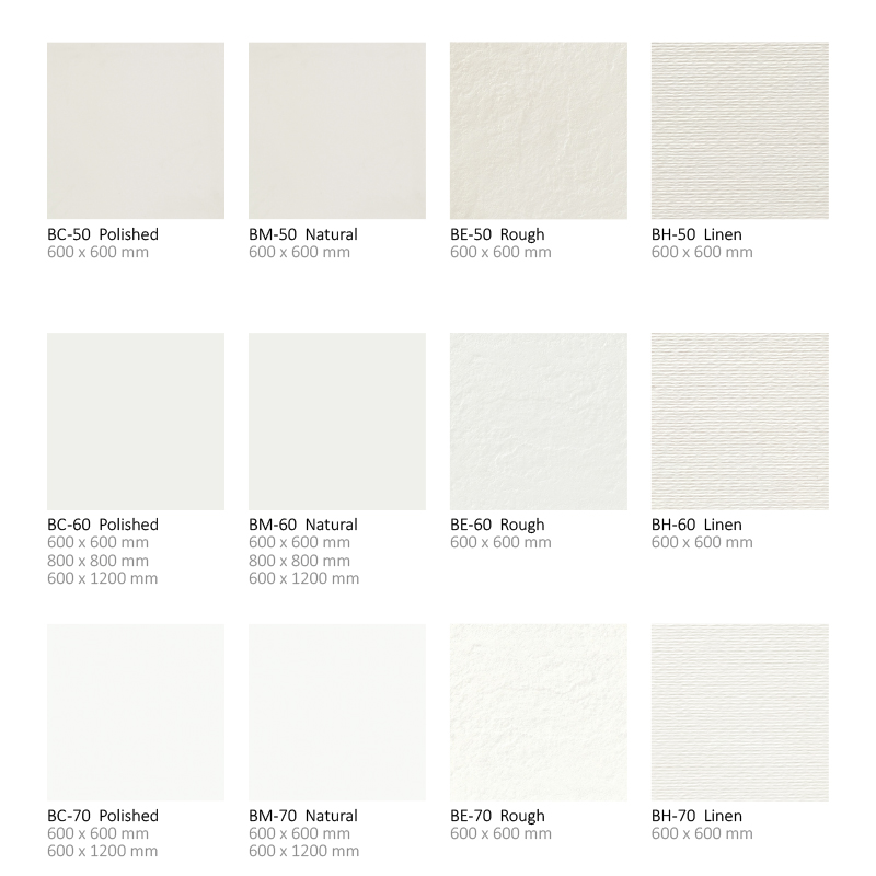 Snow White Collection | Three sizes | Polished Unglazed 2