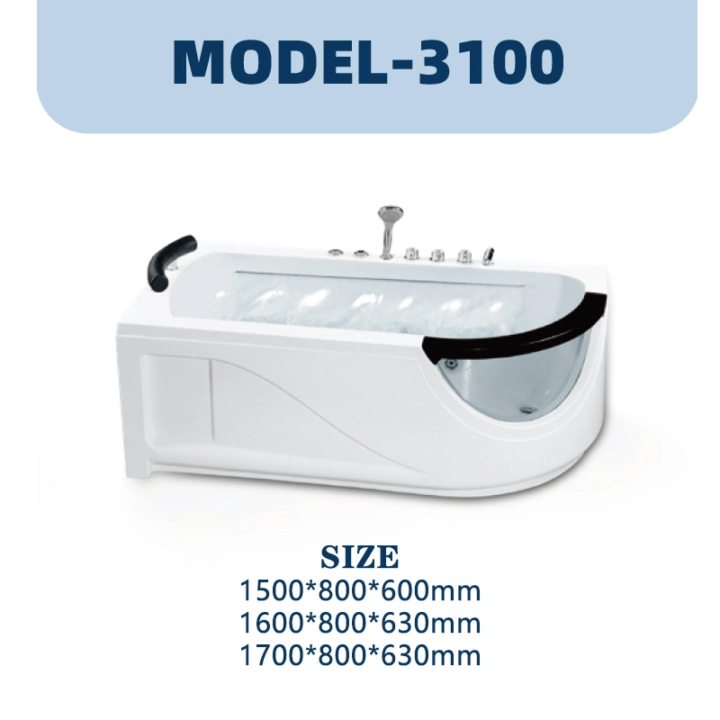 YD3100 | Acrylic Surf Massage Bathtub | Wall-mounted 1