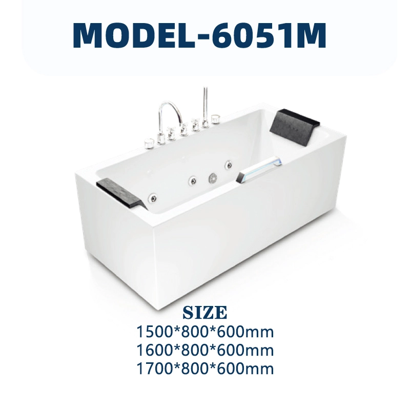 YD6051M| Acrylic Surf Massage Bathtub | Freestanding 1