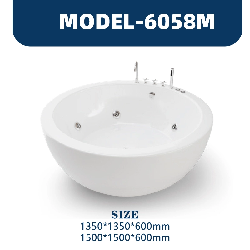 YD6058M | Acrylic Surf Massage Bathtub | Freestanding 1