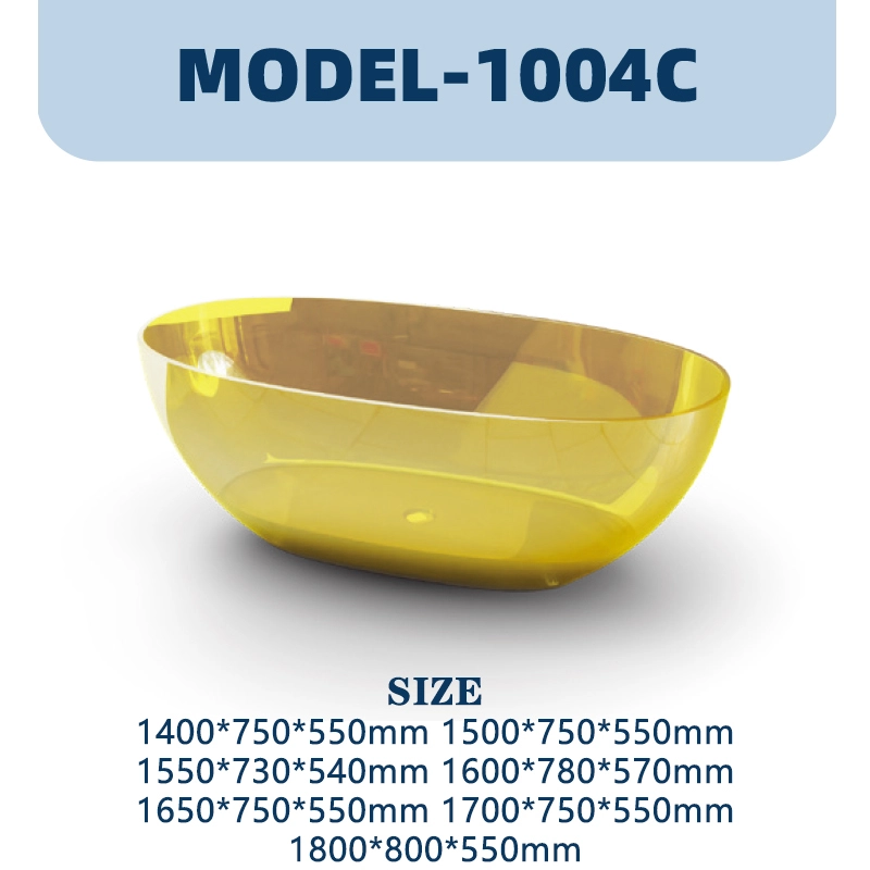 YD1004C | Transparent Resin Bathtub | Freestanding 1