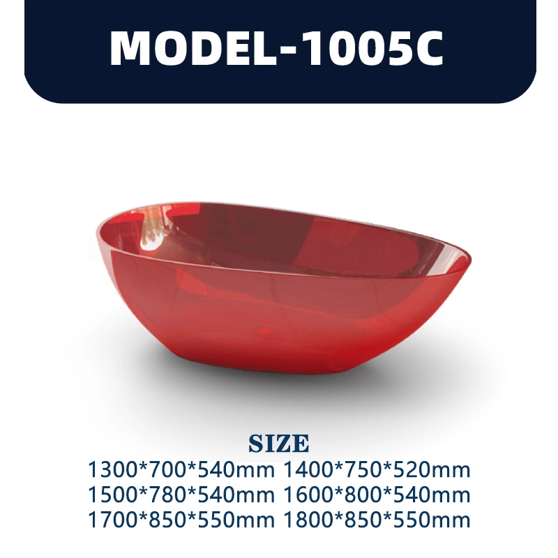 YD1005C | Transparent Resin Bathtub | Freestanding 1