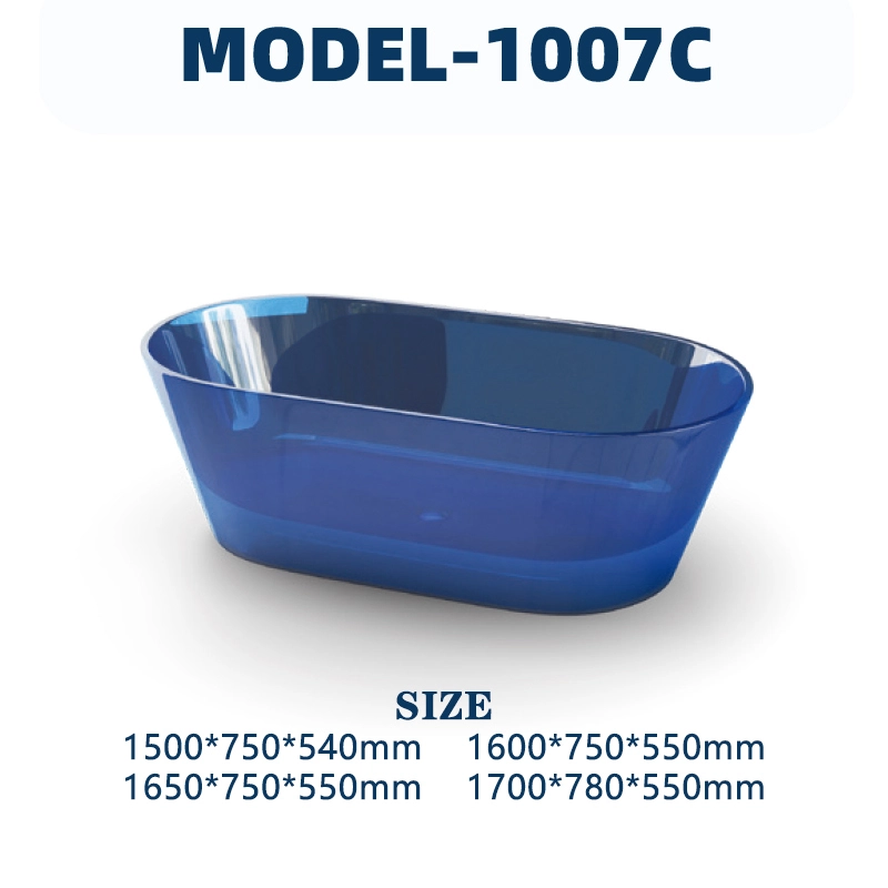 YD1007C | Transparent Resin Bathtub | Freestanding 1