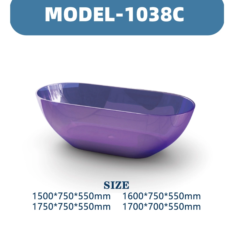 YD1038C | Transparent Resin Bathtub | Freestanding 1