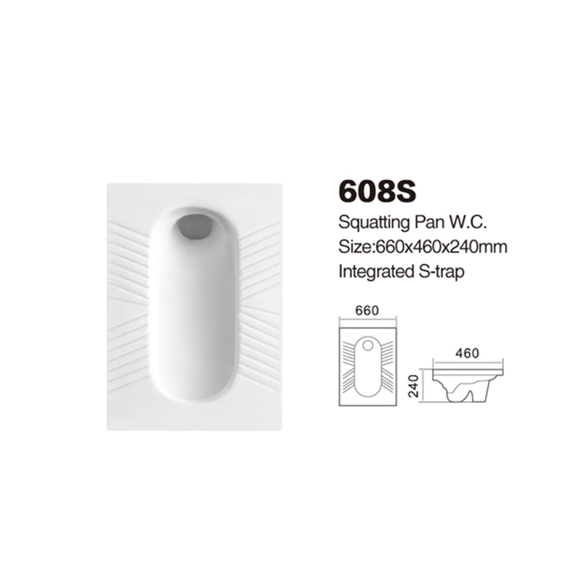 608S | Squatting Pan W.C | Integrated S-trap 1