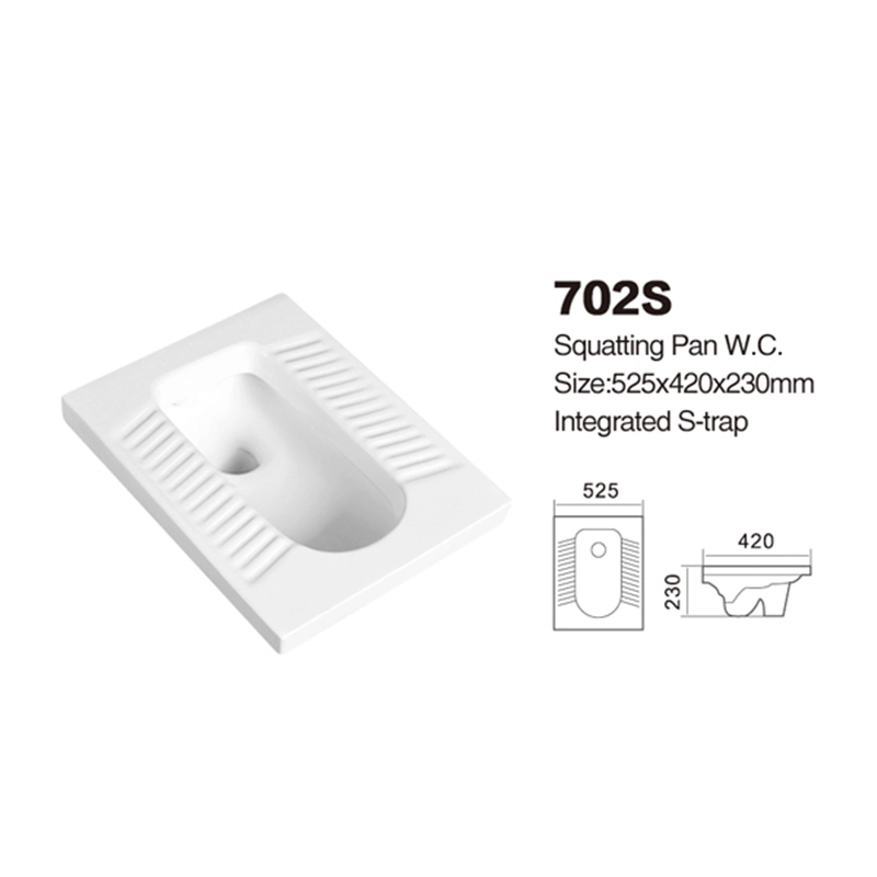 702S | Squatting Pan W.C | Integrated S-trap 1