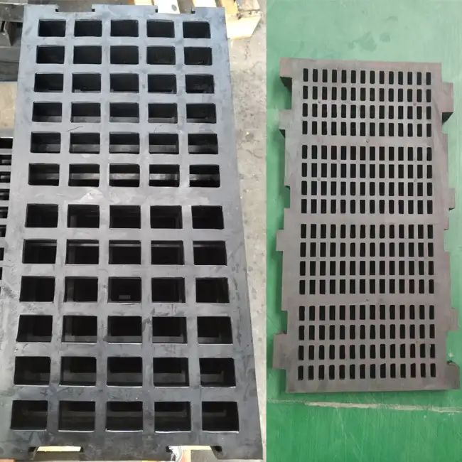 Painel de tela de borracha para mineração LS 305×610mm, dureza Shore 40, ranhuras de 0,3×12mm para recuperação de ouro fino. 1