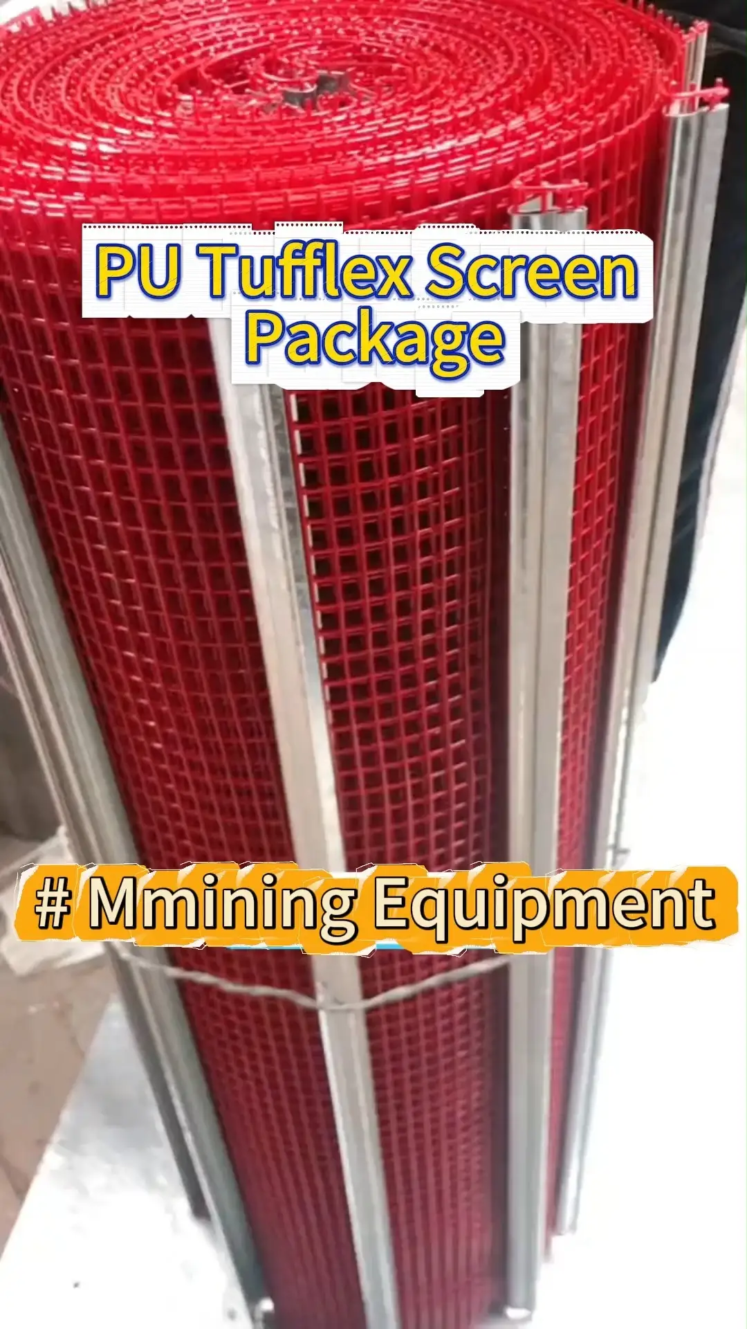 Panel de malla de alambre recubierto de poliuretano con apertura de 8 mm para procesamiento de áridos 1