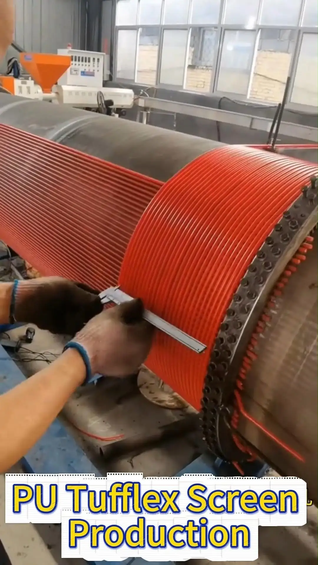 Malla de alambre de color amarillo recubierta de poliuretano de 2,5 mm de diámetro utilizada para cribado de canteras 1