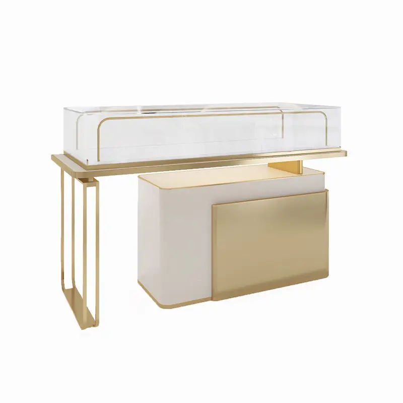 Comptoir de vente de bijoux personnalisés, panneau asymétrique en or 1