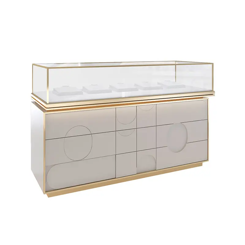 Vitrines à bijoux personnalisées en verre sculpté à motifs 1