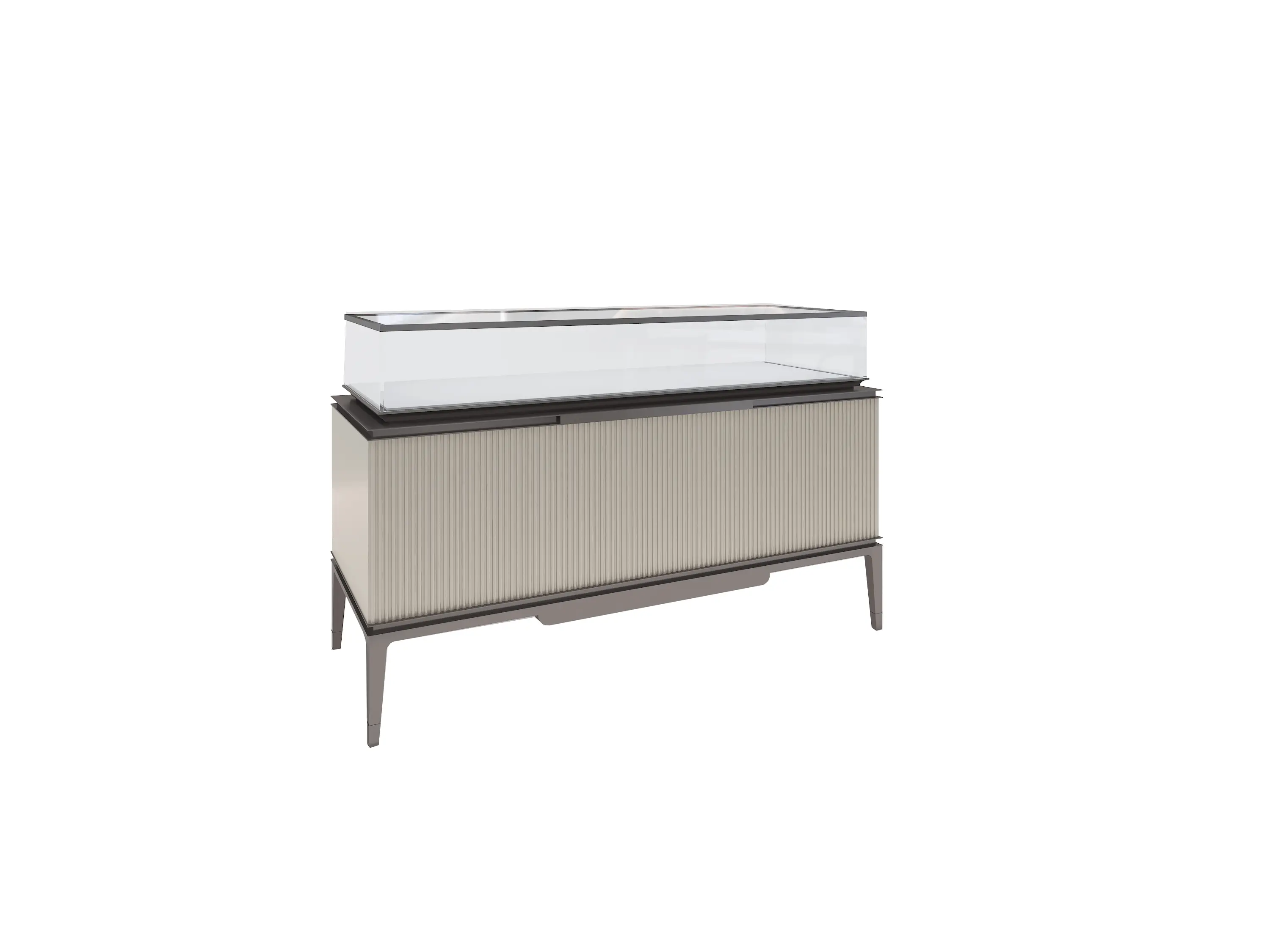 Présentoir à bijoux sur mesure avec base en verre cannelé 1