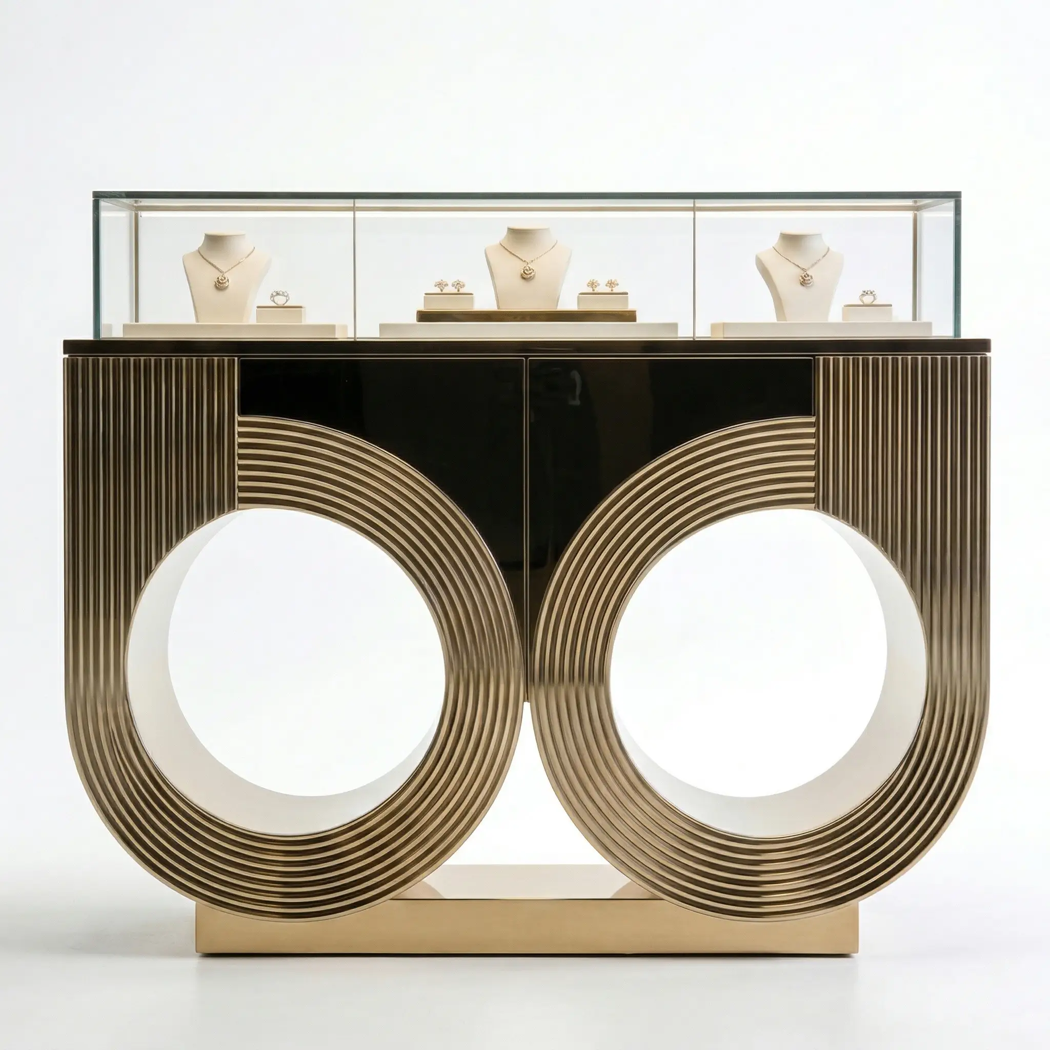 Îlot de présentation à bijoux géométrique circulaire Art Déco 1