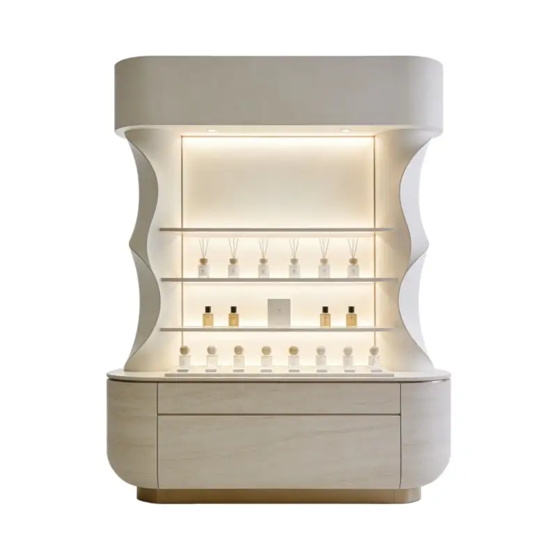 Sculptural Wavy Silhouette Retail Display Cabinet 1