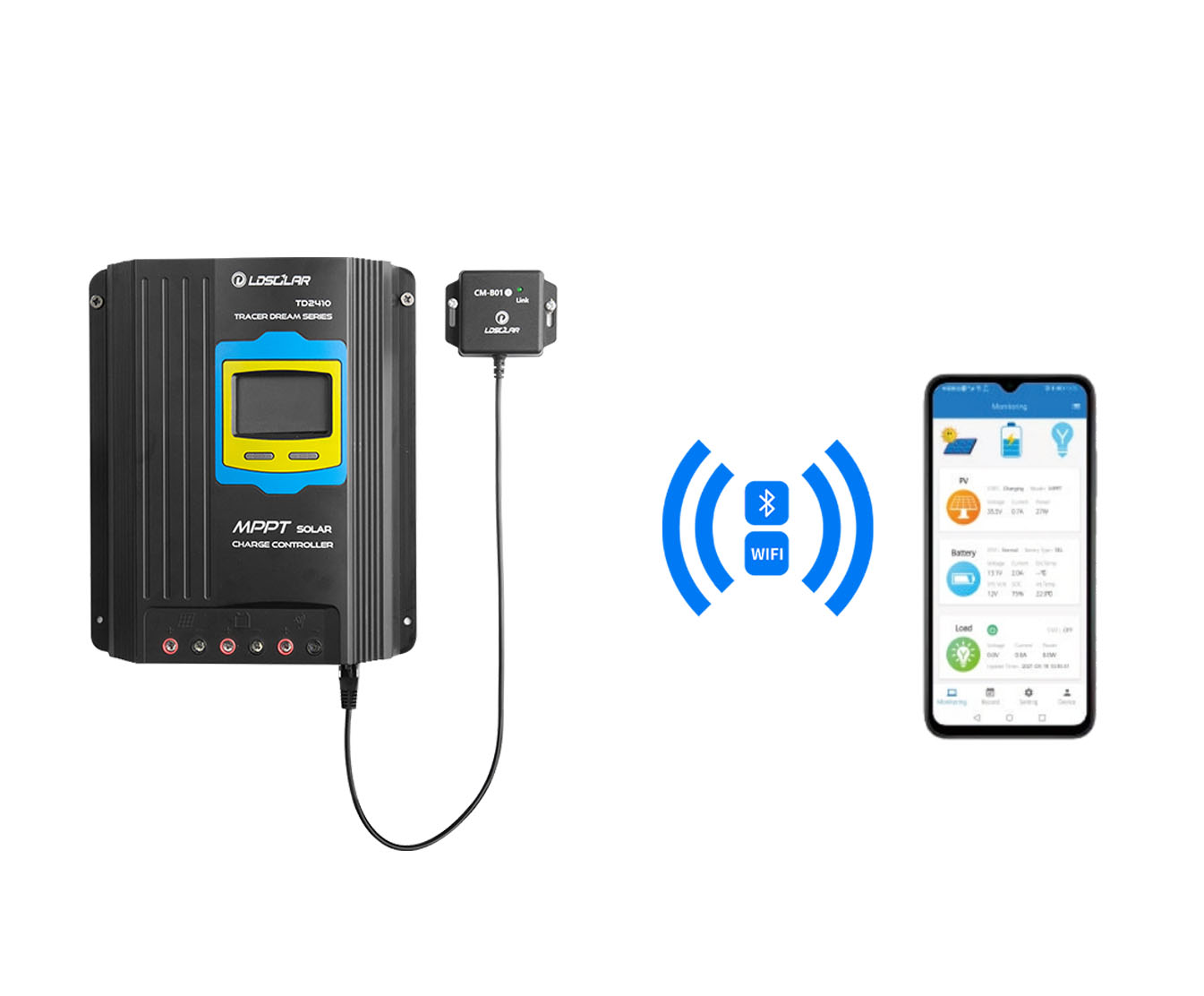 LDSOLAR TD100V MPPT solar controller built-in/ external bluetooth module introduction 8