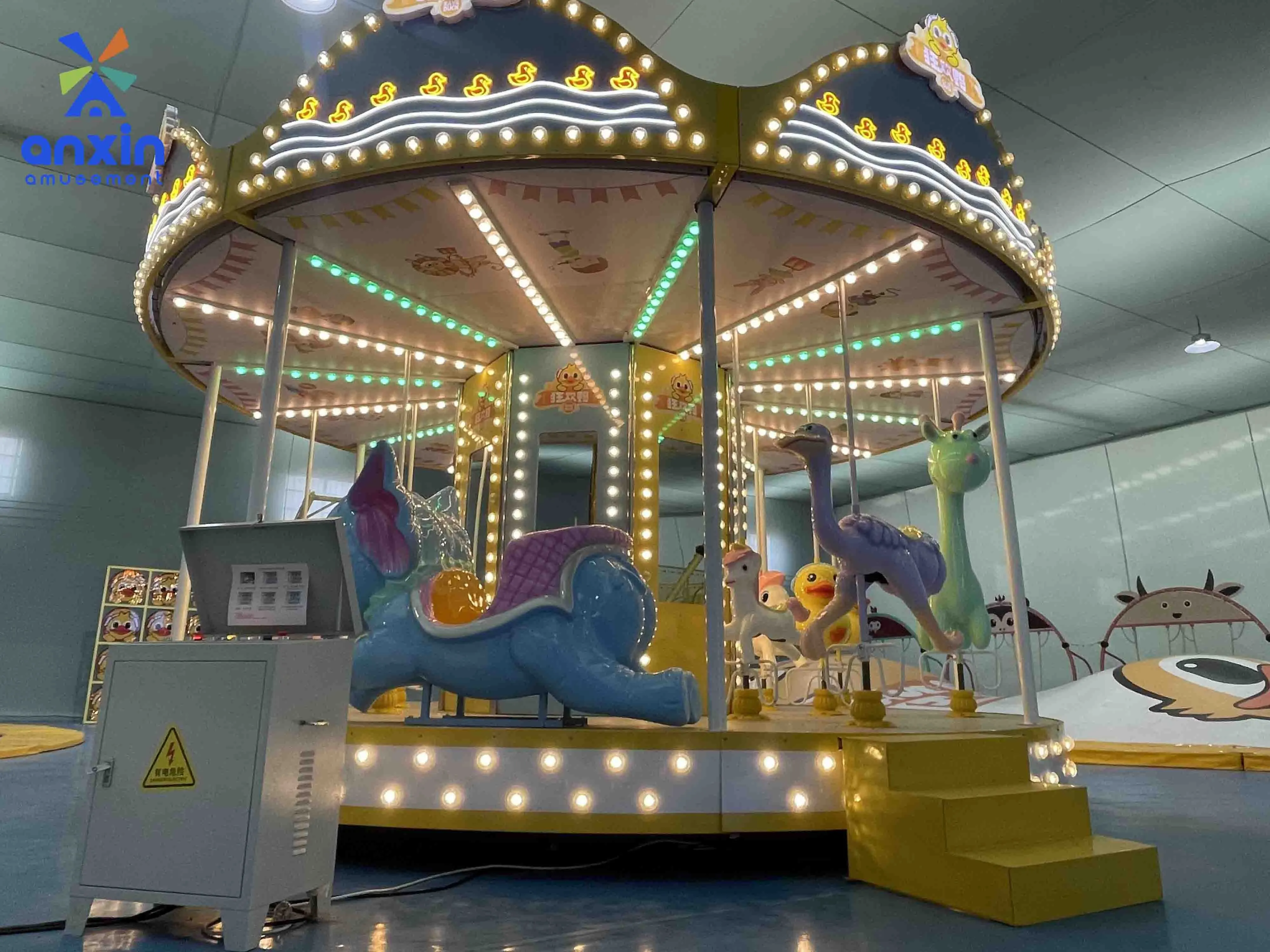 Outdoor amusement park new design rave duck 16 seats carousel 1