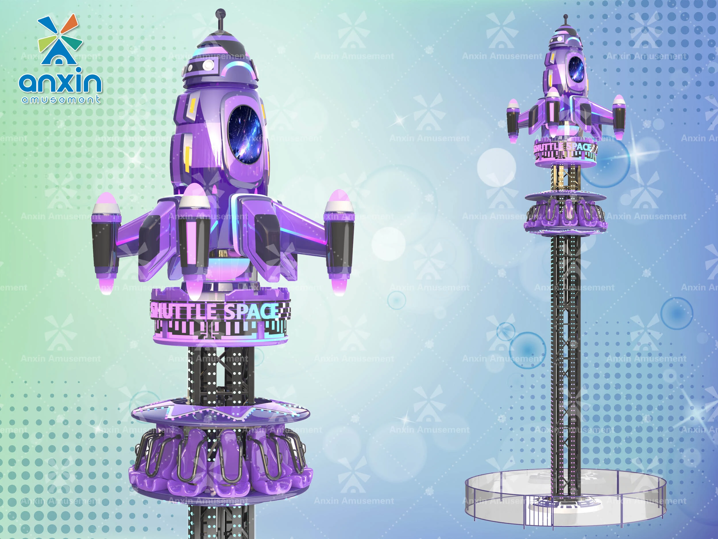 Free Fall Drop Tower for Amusement Parks 1
