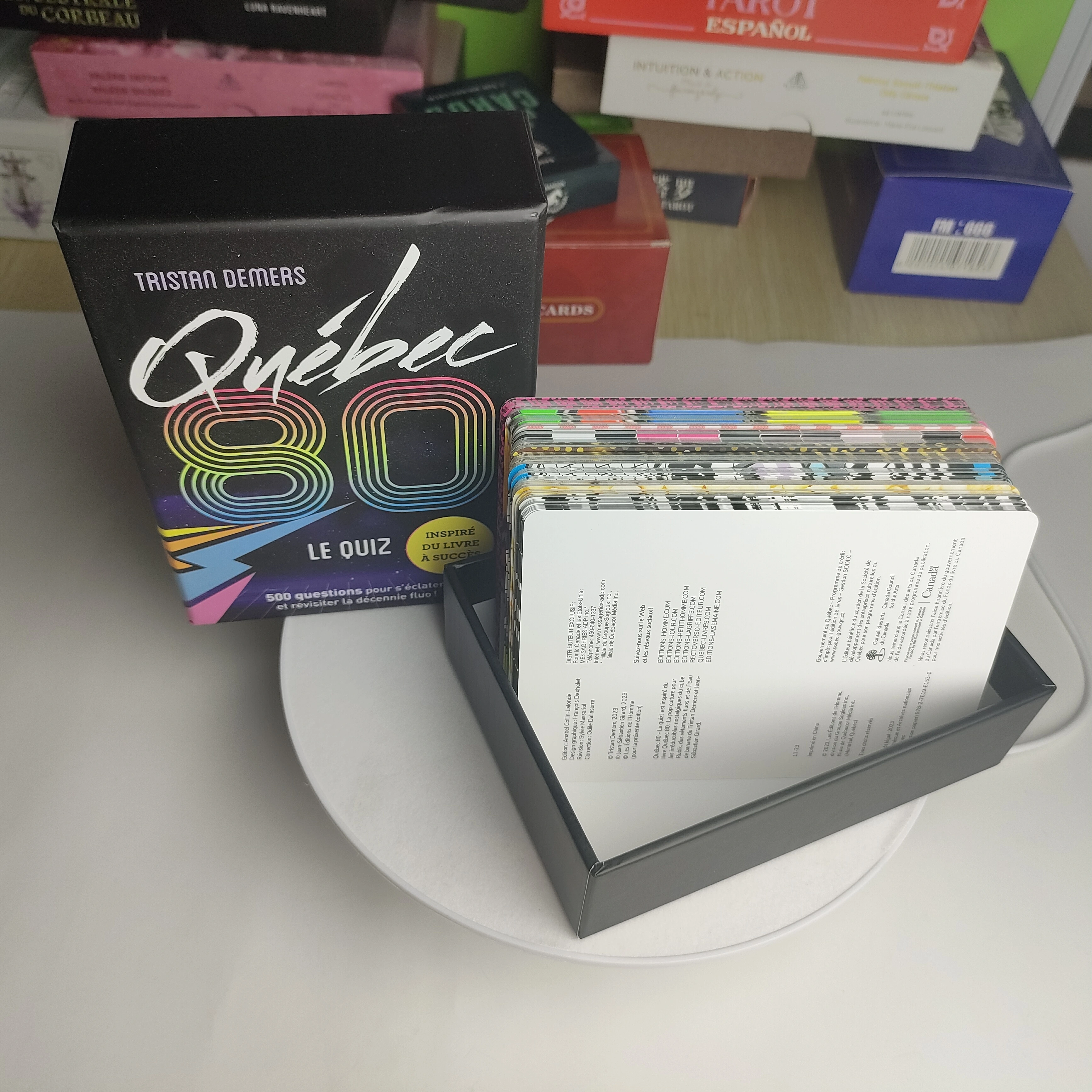 Québec 80er Quiz -Kartenspiel - Erleben Sie das fluoreszierende Jahrzehnt noch einmalige 1