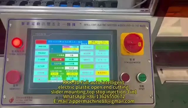 Full Auto Intelligent Nylon Zipper Machine Open End Cutting Slider Mount Top Stop Injection 3in1 AI Inspect 1