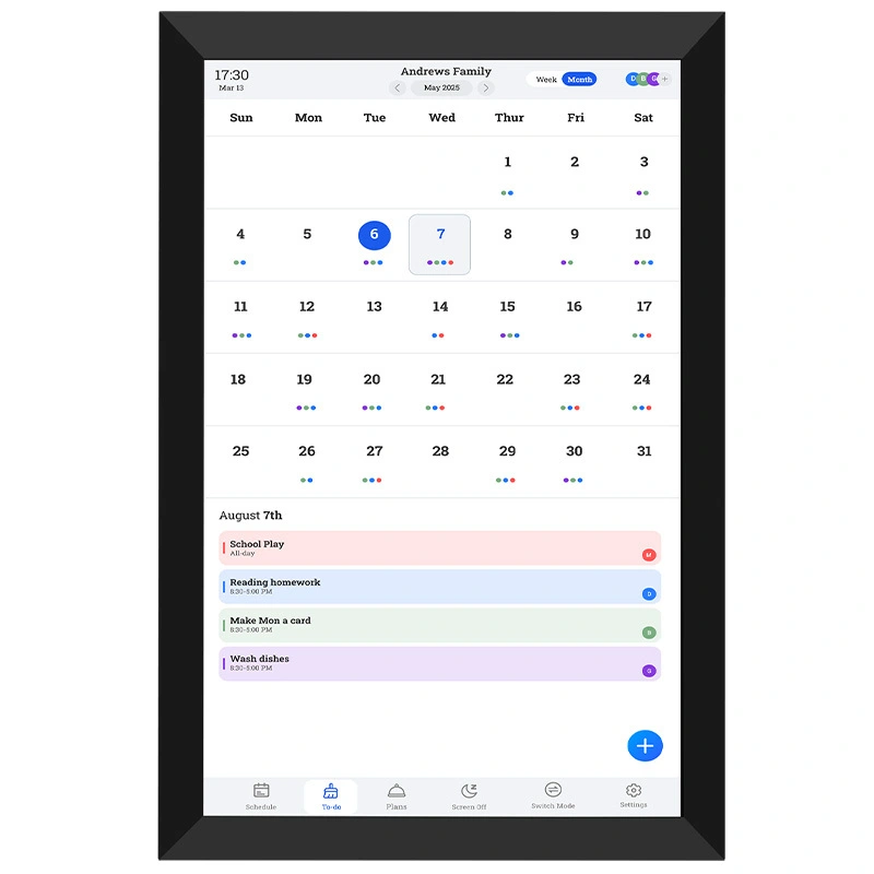 10.1 Smart Digital Calendar & Chore Chart – Touchscreen Planner with Photo Frame for Family Organization 1