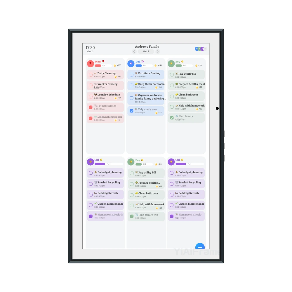 10.1-Inch Electronic Wall Calendar with Meal Planning & Habit Tracking for Families 1