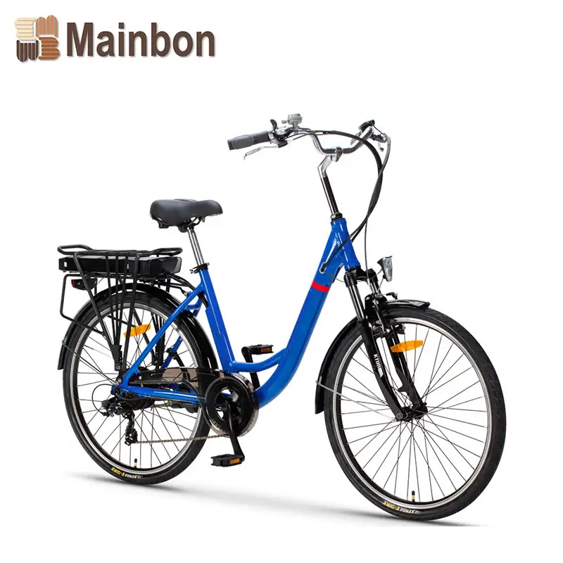 Best Electric Bicycle Lady Electric Bike 26 Inch with Rack Battery 1