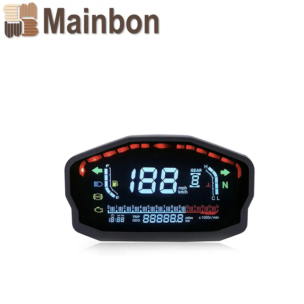 For 1/2/4 Cylinders Motorcycle Universal LED LCD Speedometer Digital Backlight Odometer For BMW Honda Ducati Kawasaki Yamaha 3.8 1