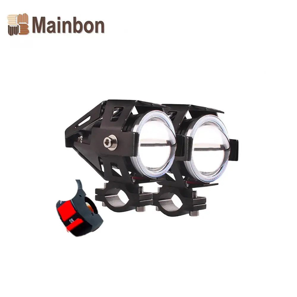 2PCS 125W 12V Motorcycle Headlight 3000LM moto spot light U7 LED Driving Fog Spot Head Light Decorative Lamp 1