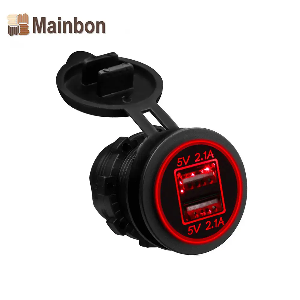 Upgrade Dual USB 4.2A Socket Charger 12-24 Volt IP66 Waterproof Power Outlet for Car Boat Motorcycle 1