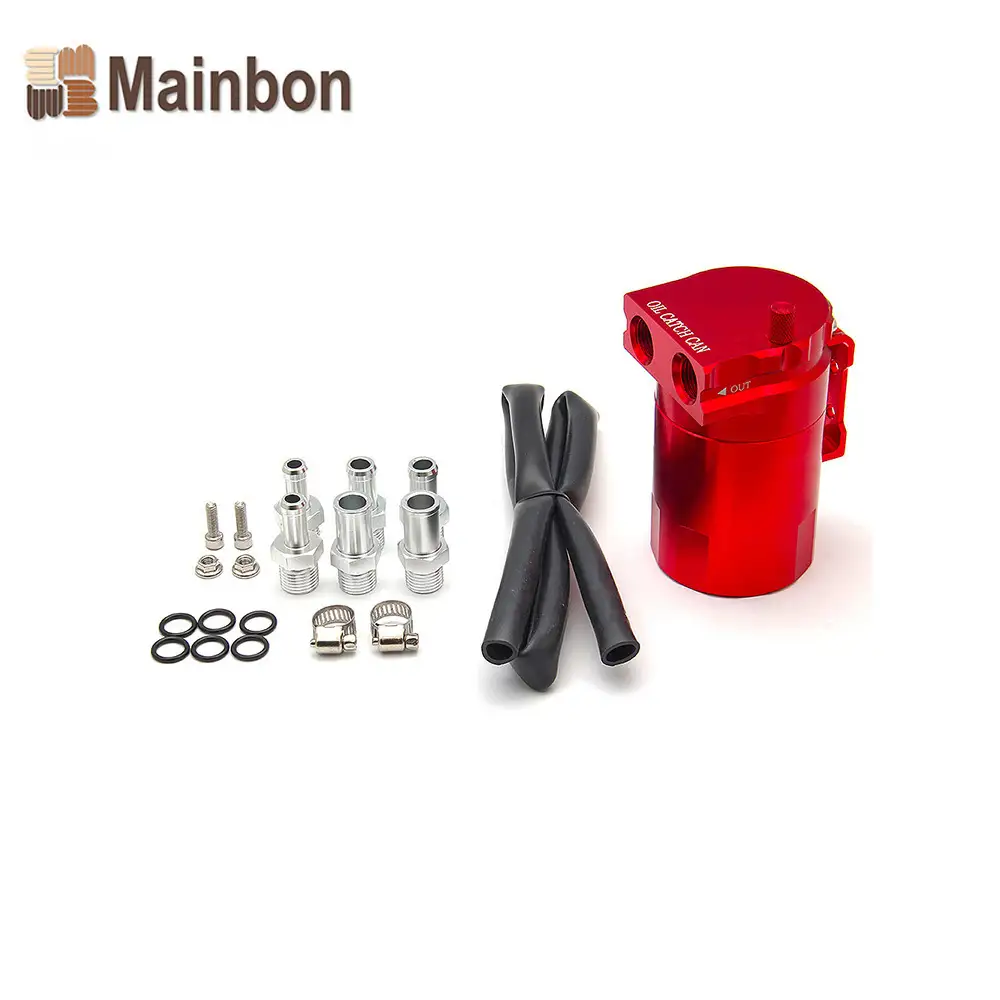 Universal Car Oil Catch Can Kit 300ml Aluminum Polish Engine Air Oil Separator Tank Reservoir 1