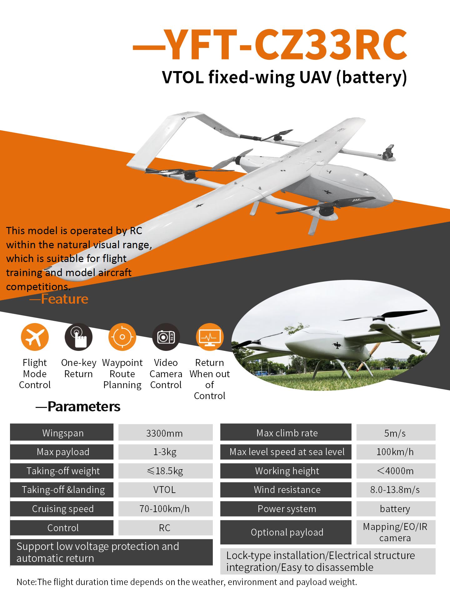 YFT-CZ33RC DIGITAL EAGLE Professional Drone Long Flight Time for Fly Trainings Hybrid VTOL UAV for Competitons 14