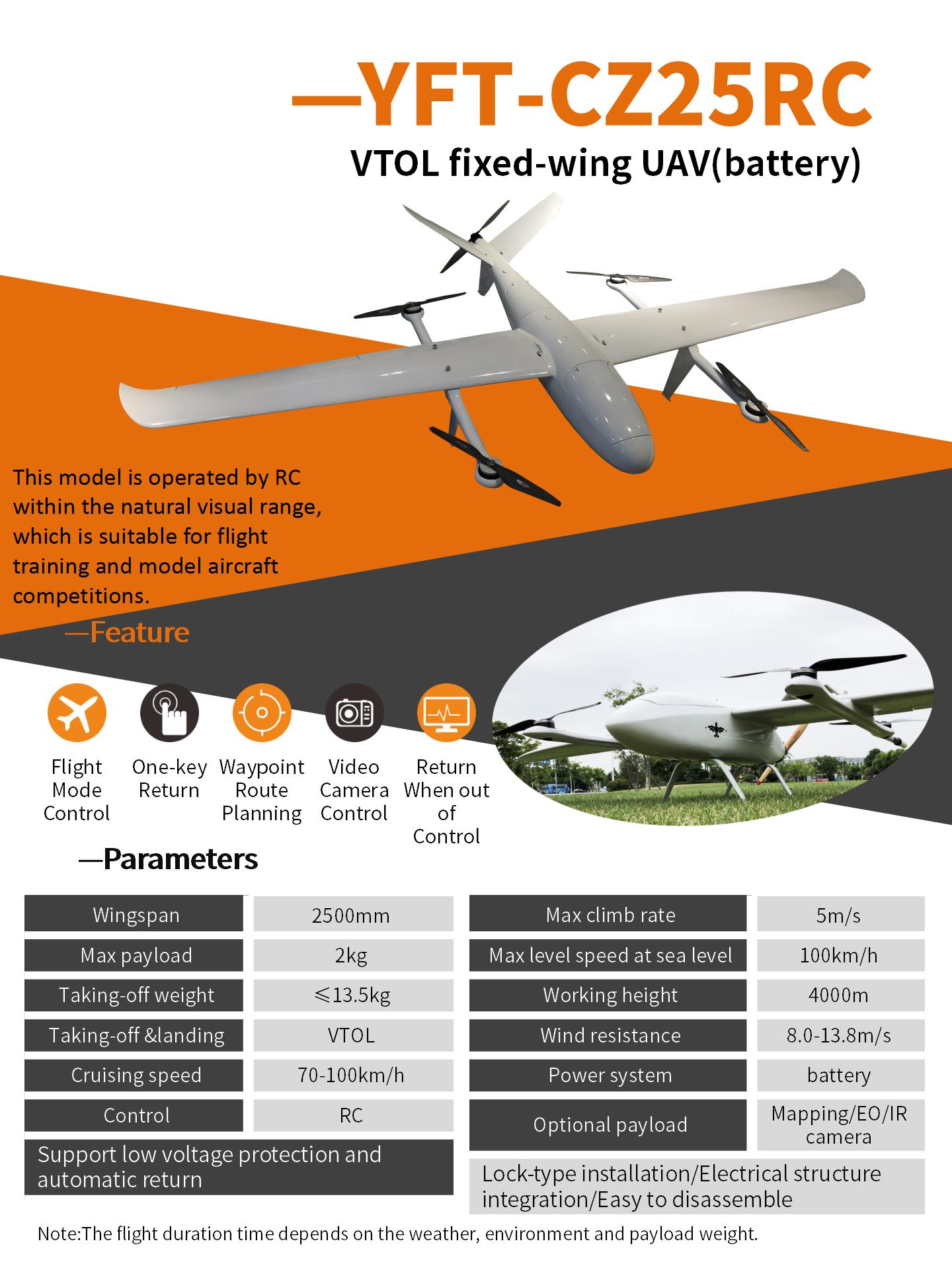 Digital Eagle VTOL Fixed Wing Drone for Flight Training YFT-CZ25RC 11