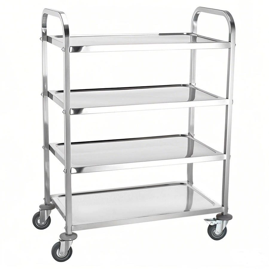 Keasid 4-Tier Stainless Steel Food Service Cart – Commercial Grade Mobile Serving Trolley 1
