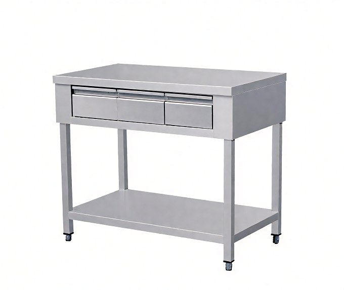 Kaesid Commercial Work Table with Drawers - All-Stainless Steel Prep Table & Undershelf for Kitchen, Restaurant, Bakery 2