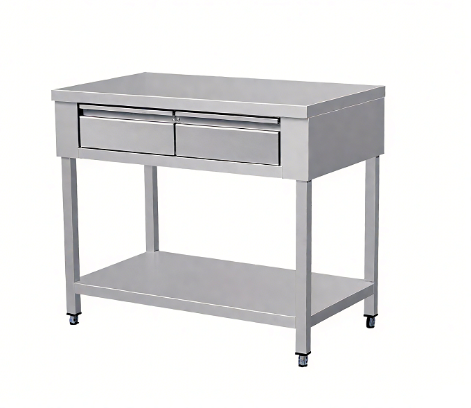 Kaesid Commercial Work Table with Drawers - All-Stainless Steel Prep Table & Undershelf for Kitchen, Restaurant, Bakery 4
