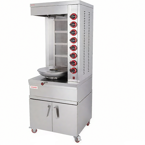 Kaesid Commercial Stainless Steel Gas Shawarma Machine - Vertical Rotisserie Grill for Restaurant 4