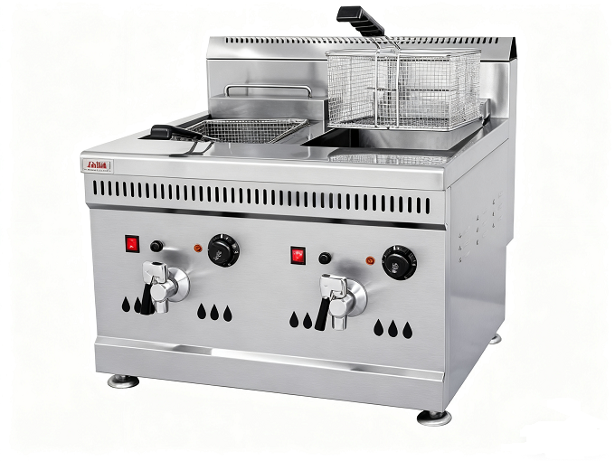 Friteuse à gaz de comptoir Kaesid à cylindre simple ou double – Friteuse compacte commerciale en acier inoxydable pour restaurants et food trucks 2