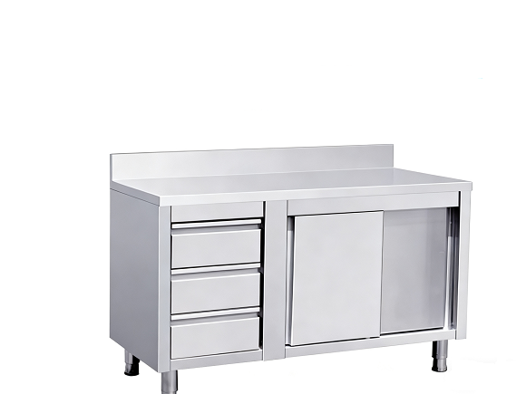 Kaesid 3-Drawer Stainless Steel Work Cabinet | With/Without Splashback 4