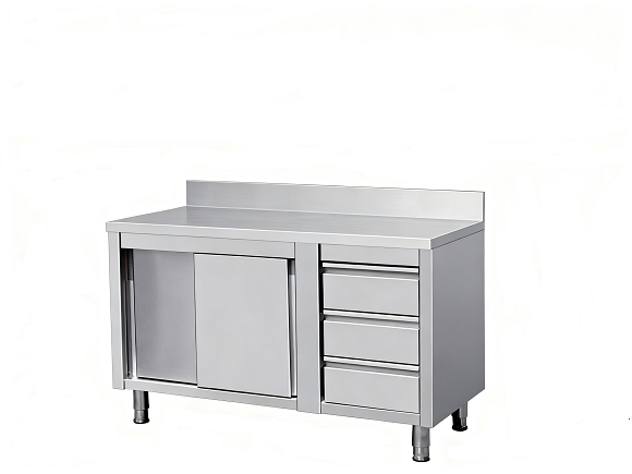 Kaesid 3-Drawer Stainless Steel Work Cabinet | With/Without Splashback 3